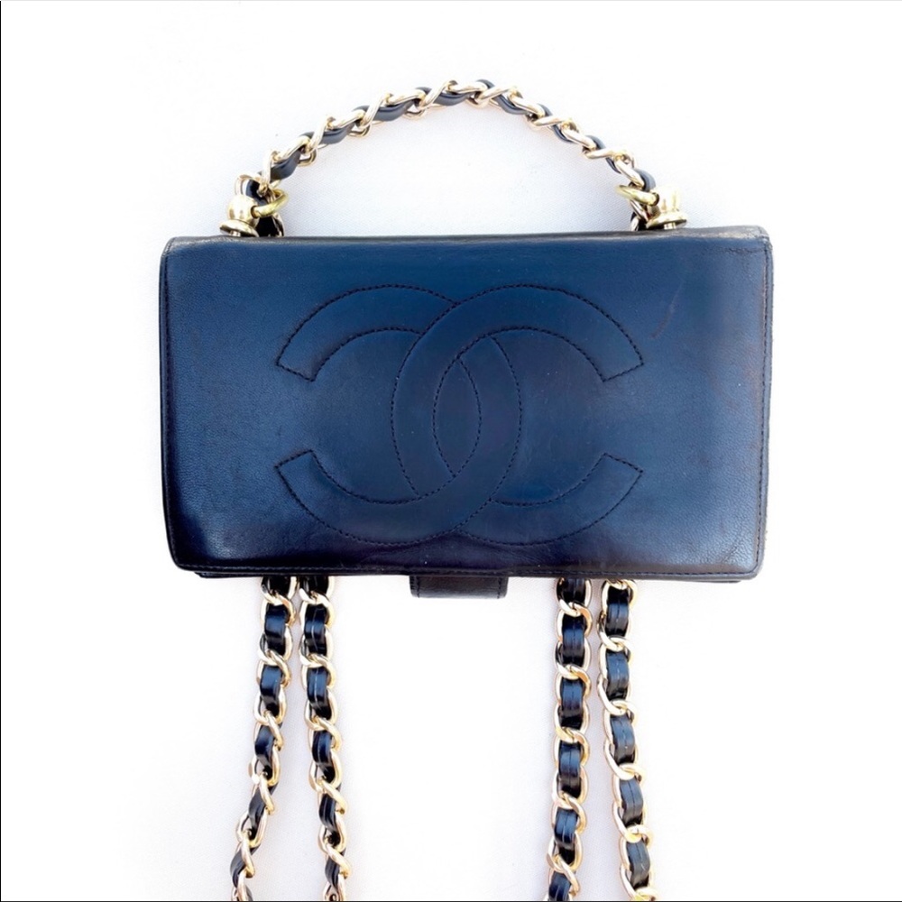 Chanel 90s CC Lamb Leather Wallet on Chain